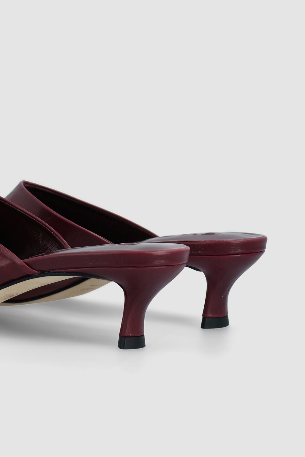 Luciana Sour Cherry Eel Embossed Leather Mule - 5