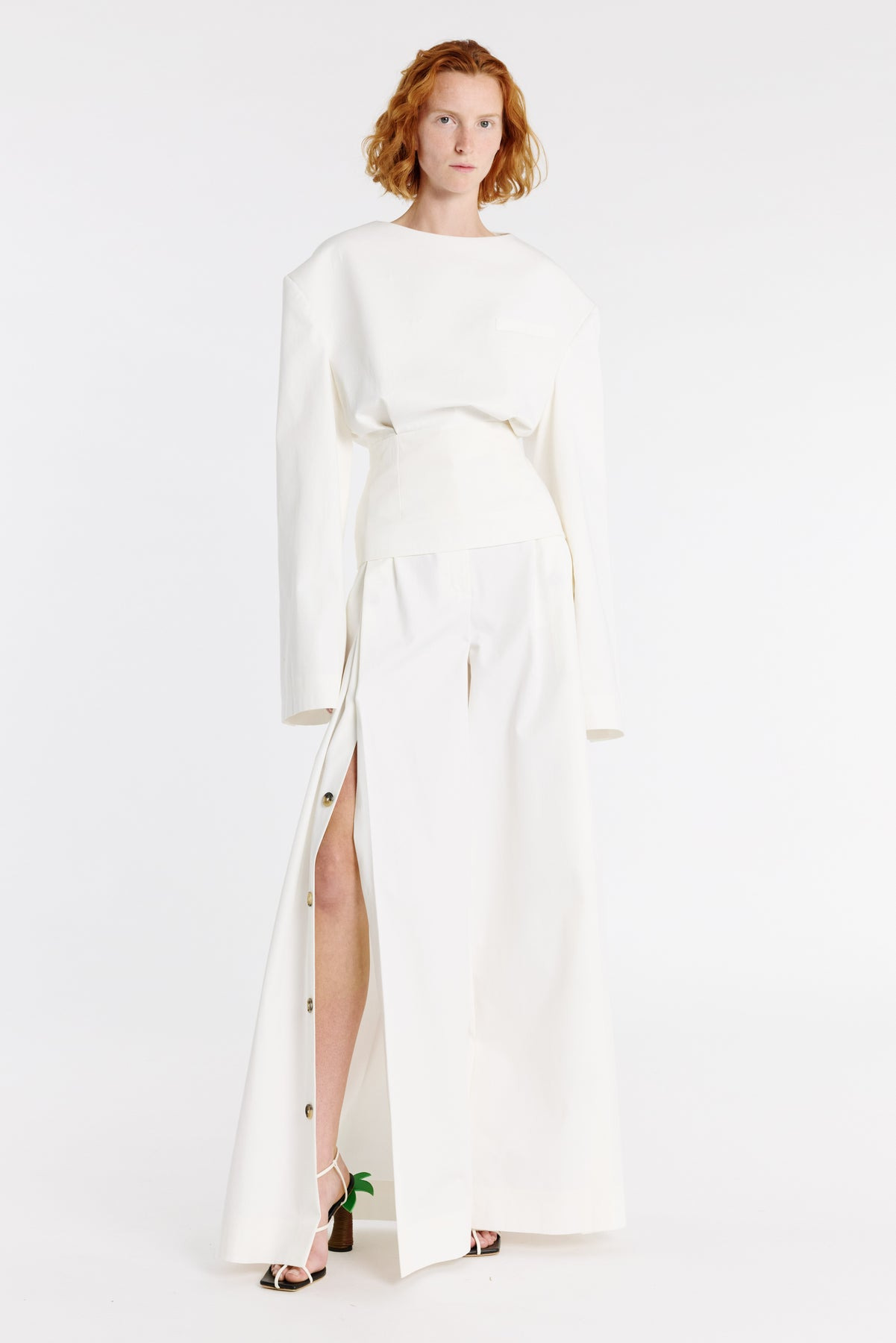 ROUND NECK TAILORED TOP WHITE - 7