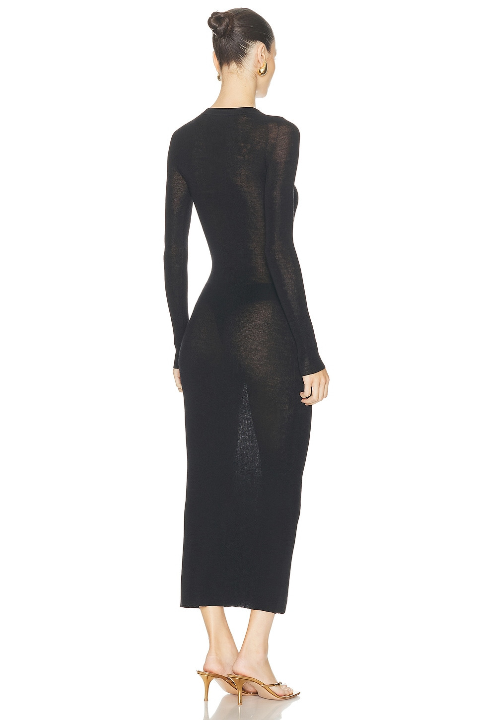 Long Sleeve Sheer Dress - 3