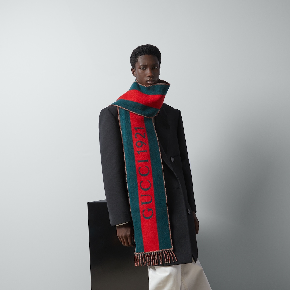Gucci Web jacquard wool scarf - 3