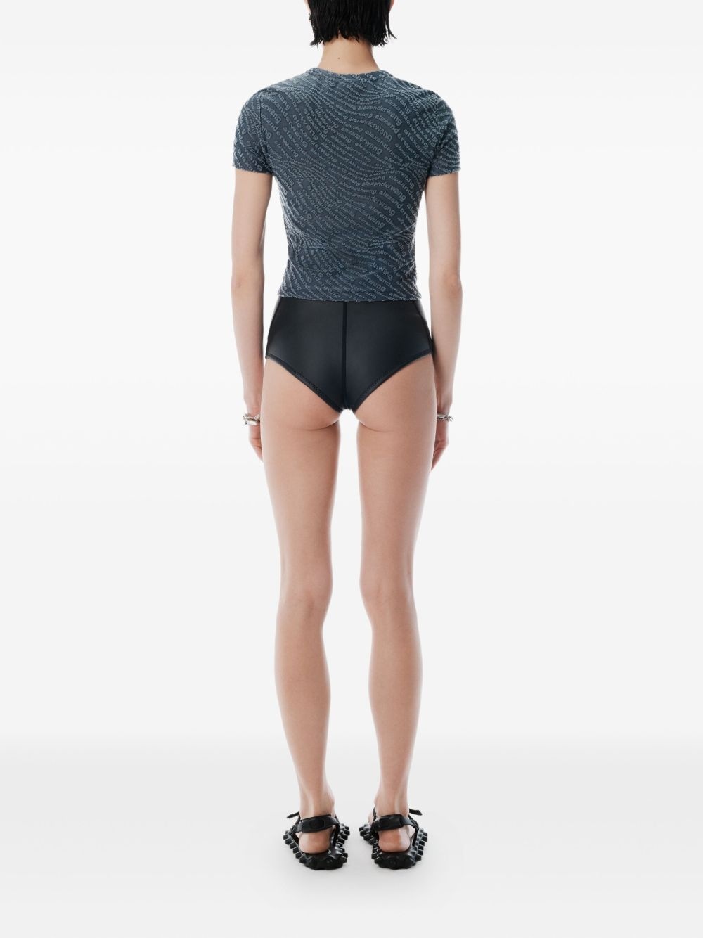 logo-embossed short-sleeve top - 3