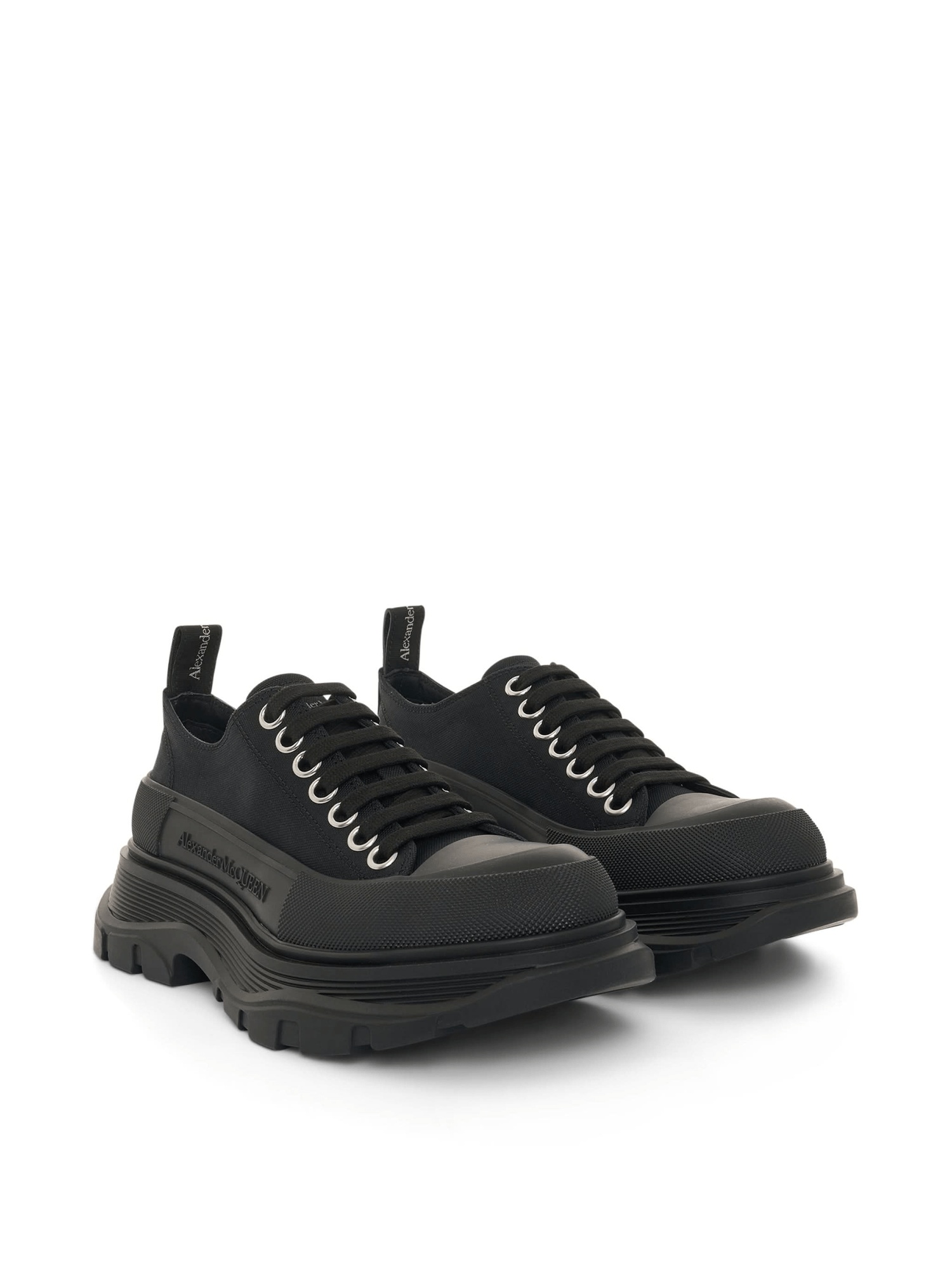 Tread Slick Canvas Lace-Up Shoes in Black - 2