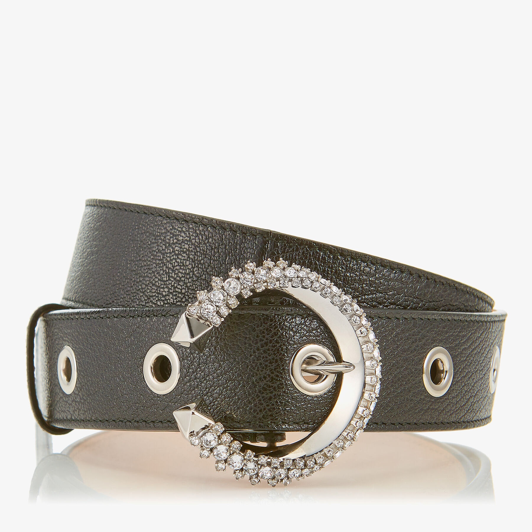 Madeline Belt
Black Calf Leather Belt with Crystal Buckle - 3