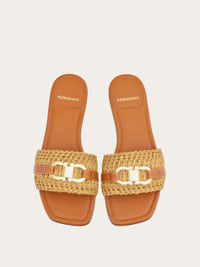サンダル・ミュール FERRAGAMO FLAT SLIDE WITH GANCINI ORNAMENT Flat slide with Gancini ornament - Women | Ferragamo