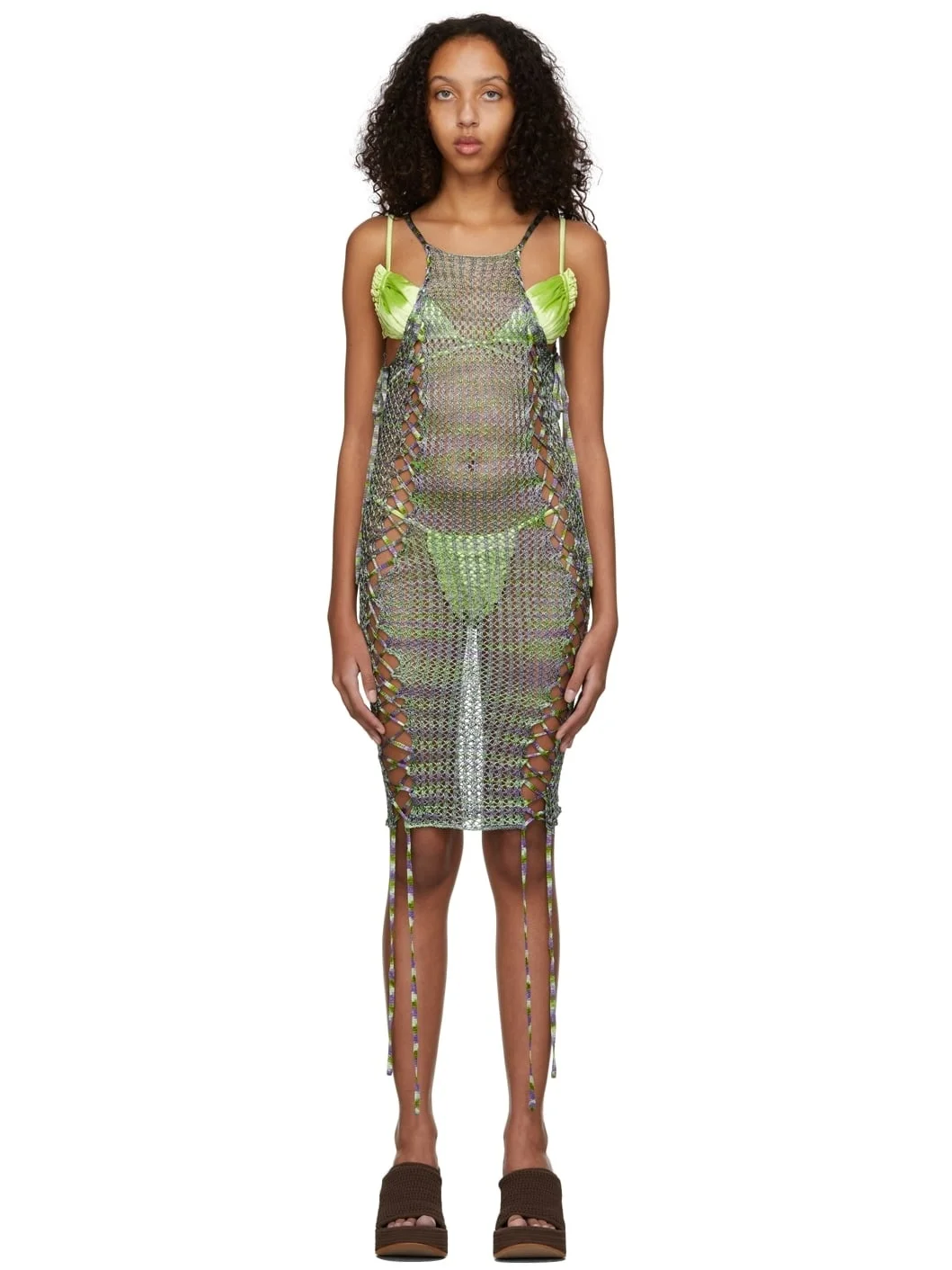 SSENSE Exclusive Green & Purple Broken Vase Dress - 1