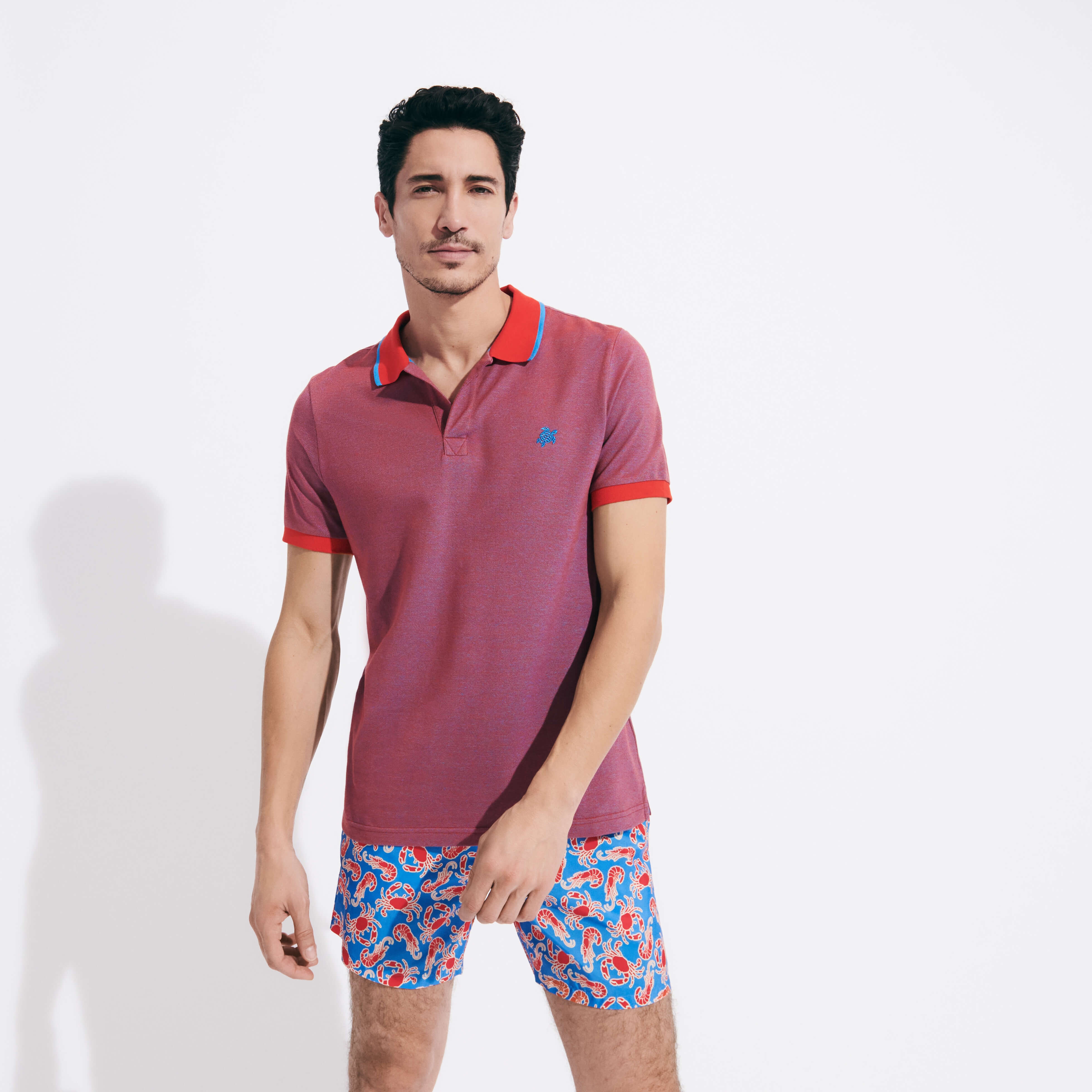 Men Cotton Changing Color Pique Polo Shirt - 3