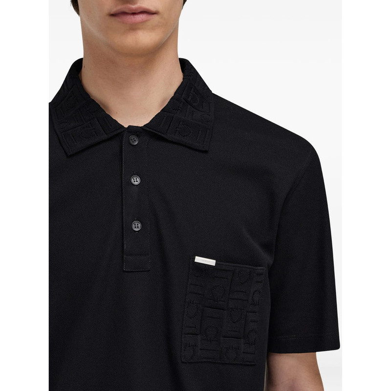 FERRAGAMO Ferragamo Black Polo Shirts Men outlook