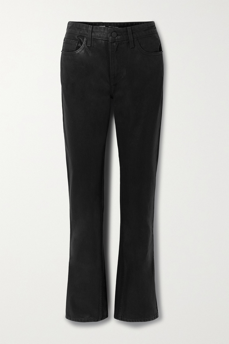 Hailey coated low-rise bootcut jeans 1