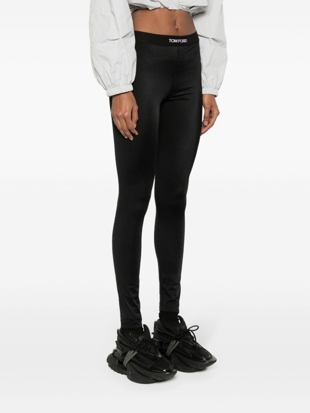 Logoed logo-waistband leggings - 3