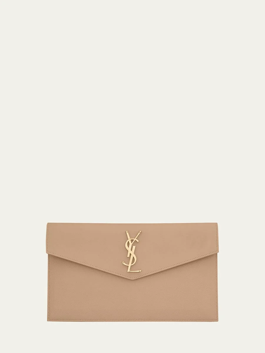 Uptown Medium YSL Monogram Grain de Poudre Pouch Bag - 1