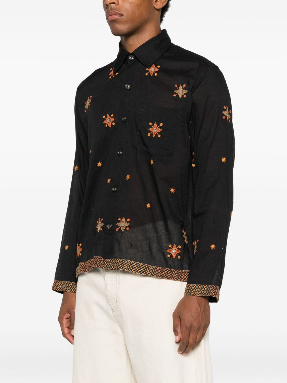 star-embroidered shirt - 3