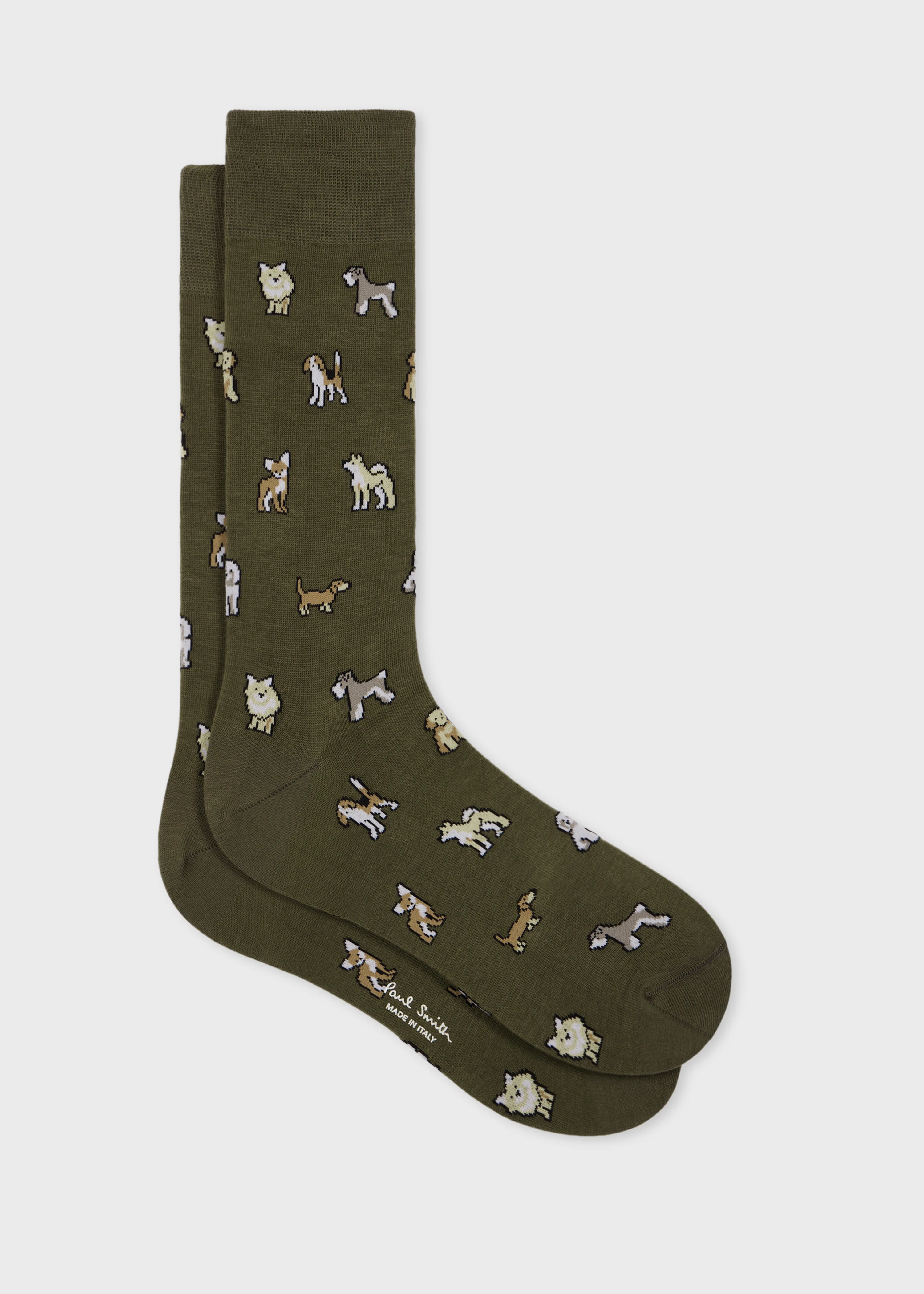 Green 'Dogs' Socks - 1