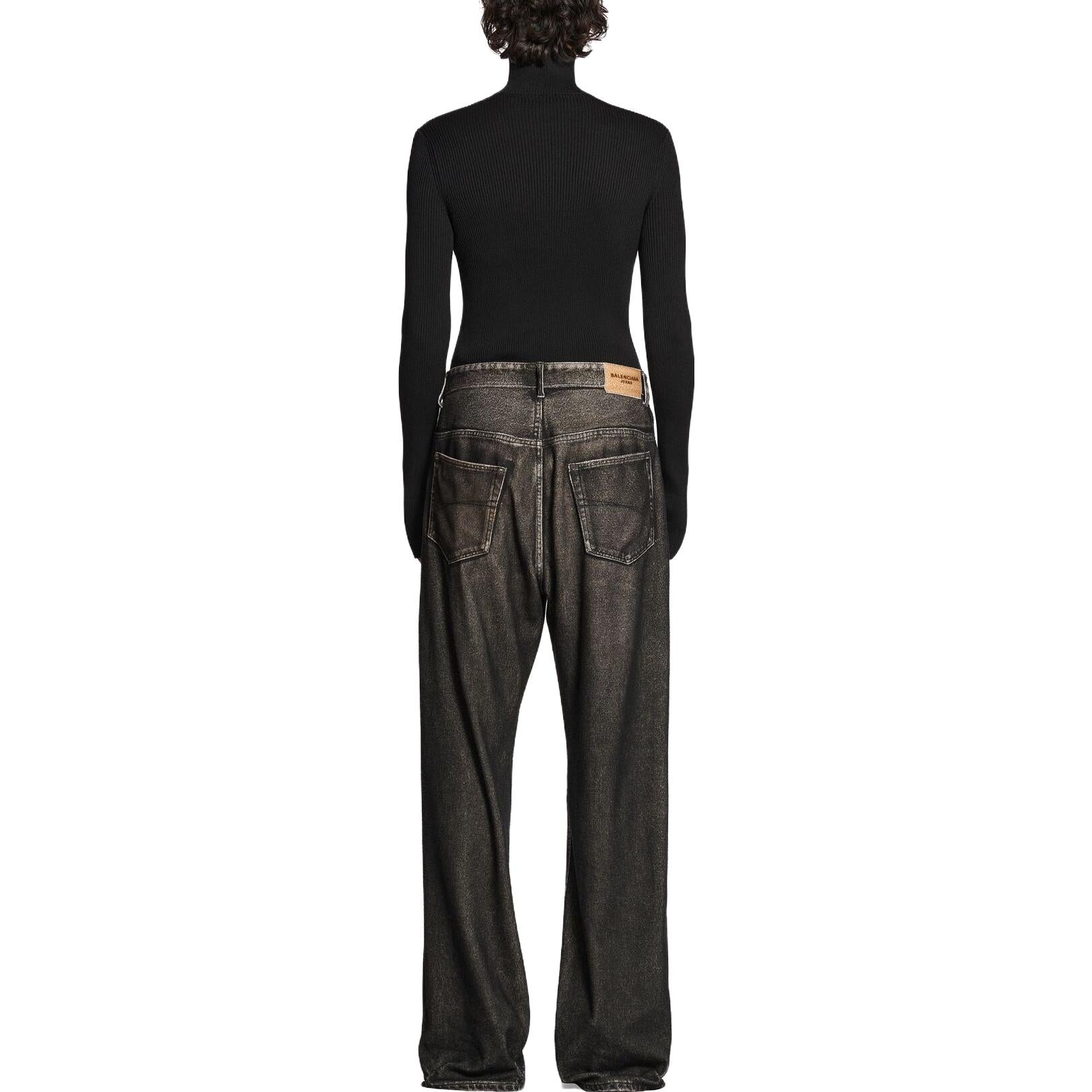 Balenciaga Denim Trompe L'oeil Pants 'Black' 751503TOL991000 - 4