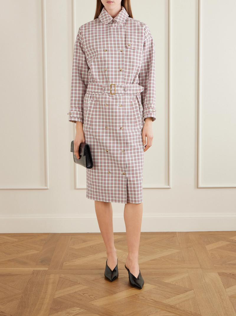 WILLY CHAVARRIA Checked Belted Cotton Trench Coat outlook