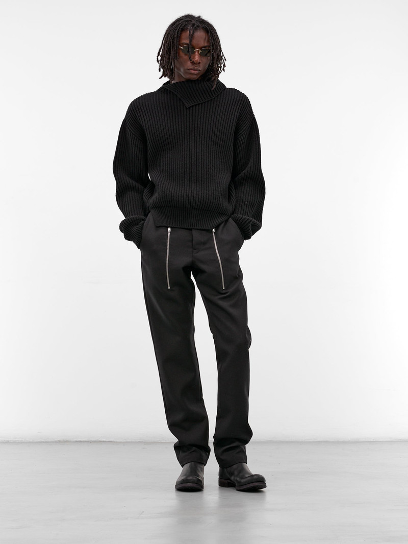 Jil Sander Black Zip Drop Crotch Trousers outlook