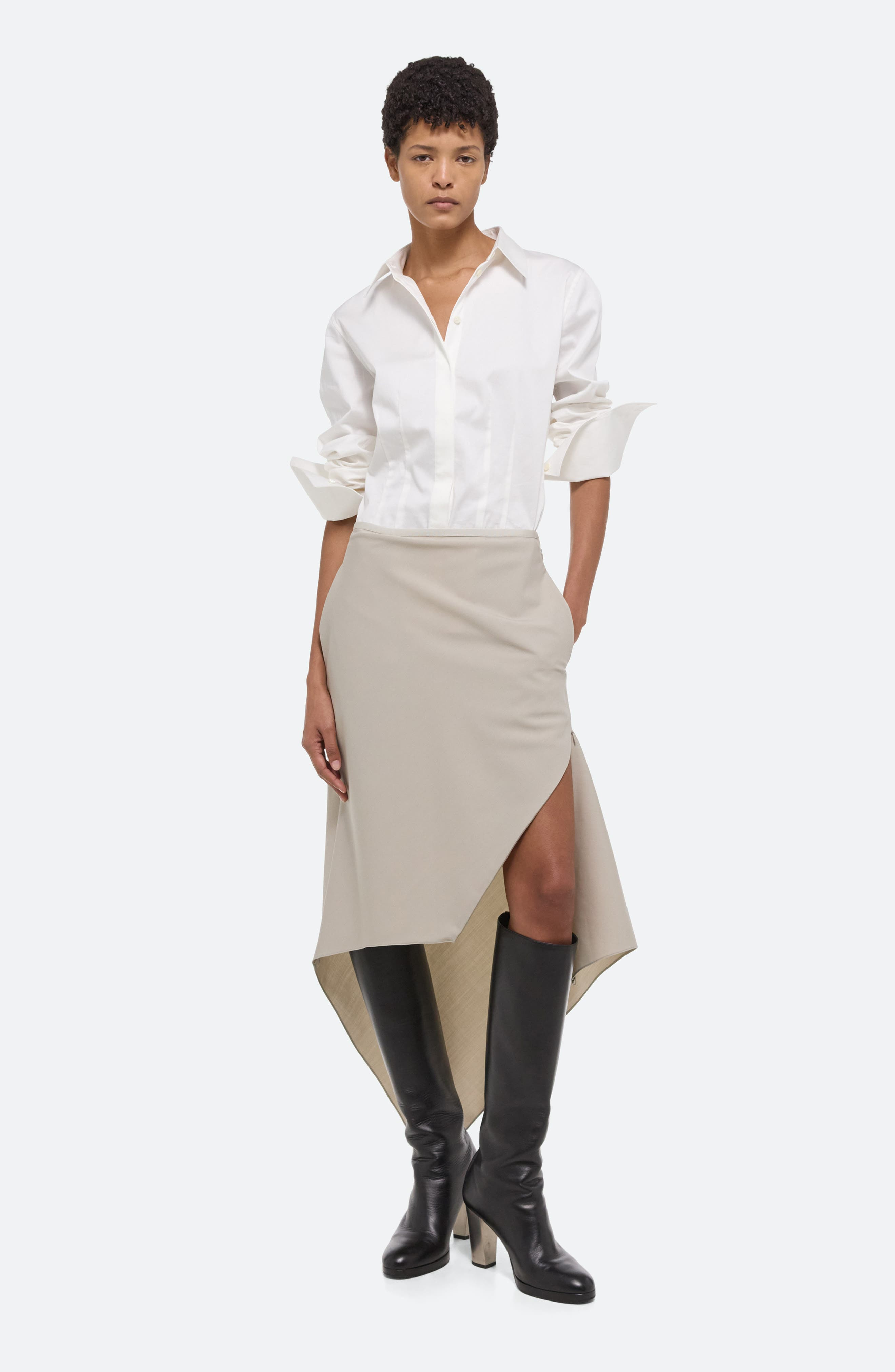 Scarf Hem Virgin Wool Maxi Skirt - 6