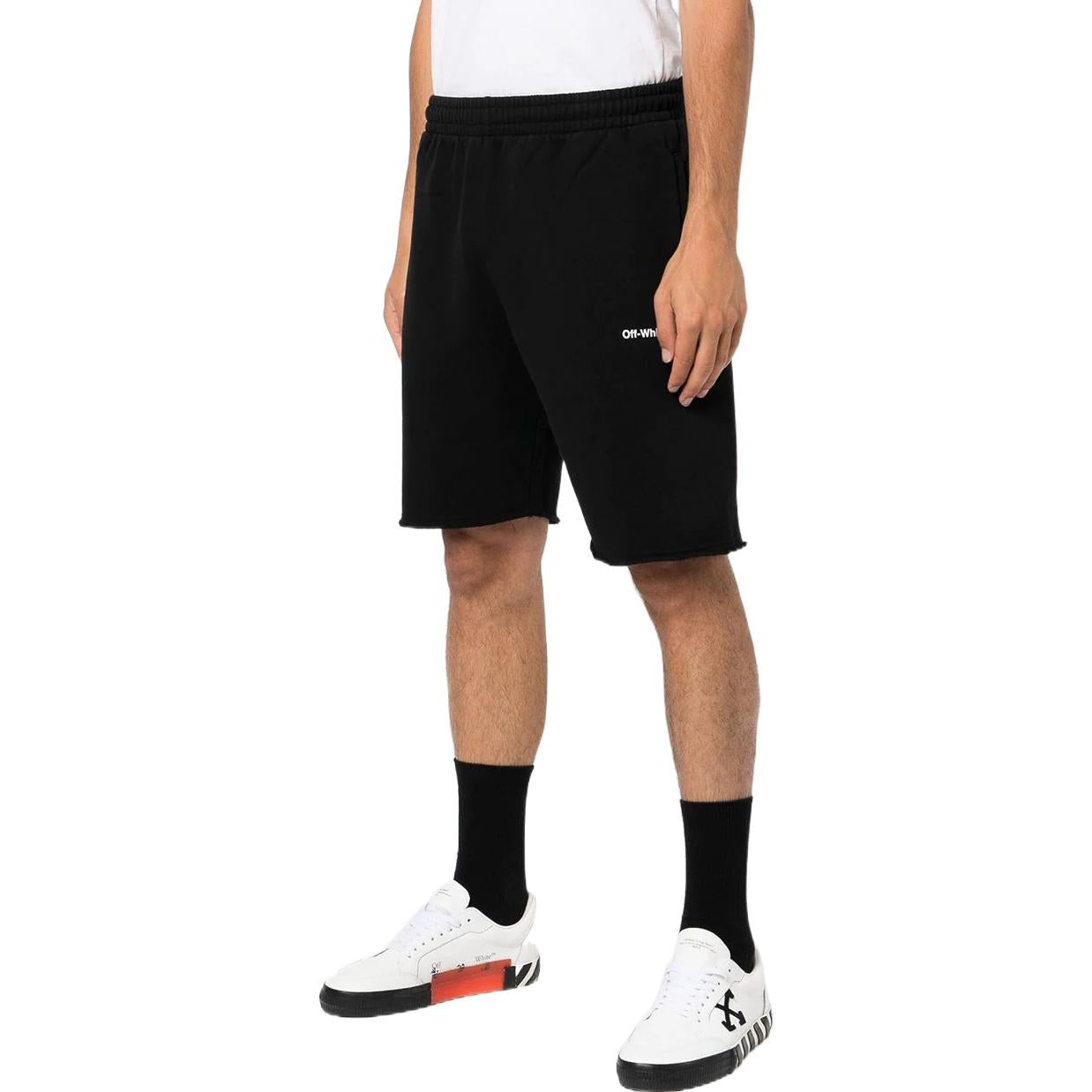 Men's Off-White SS22 Logo Printing Sports Shorts Version Black OMCI006C99FLE0011001 - 4