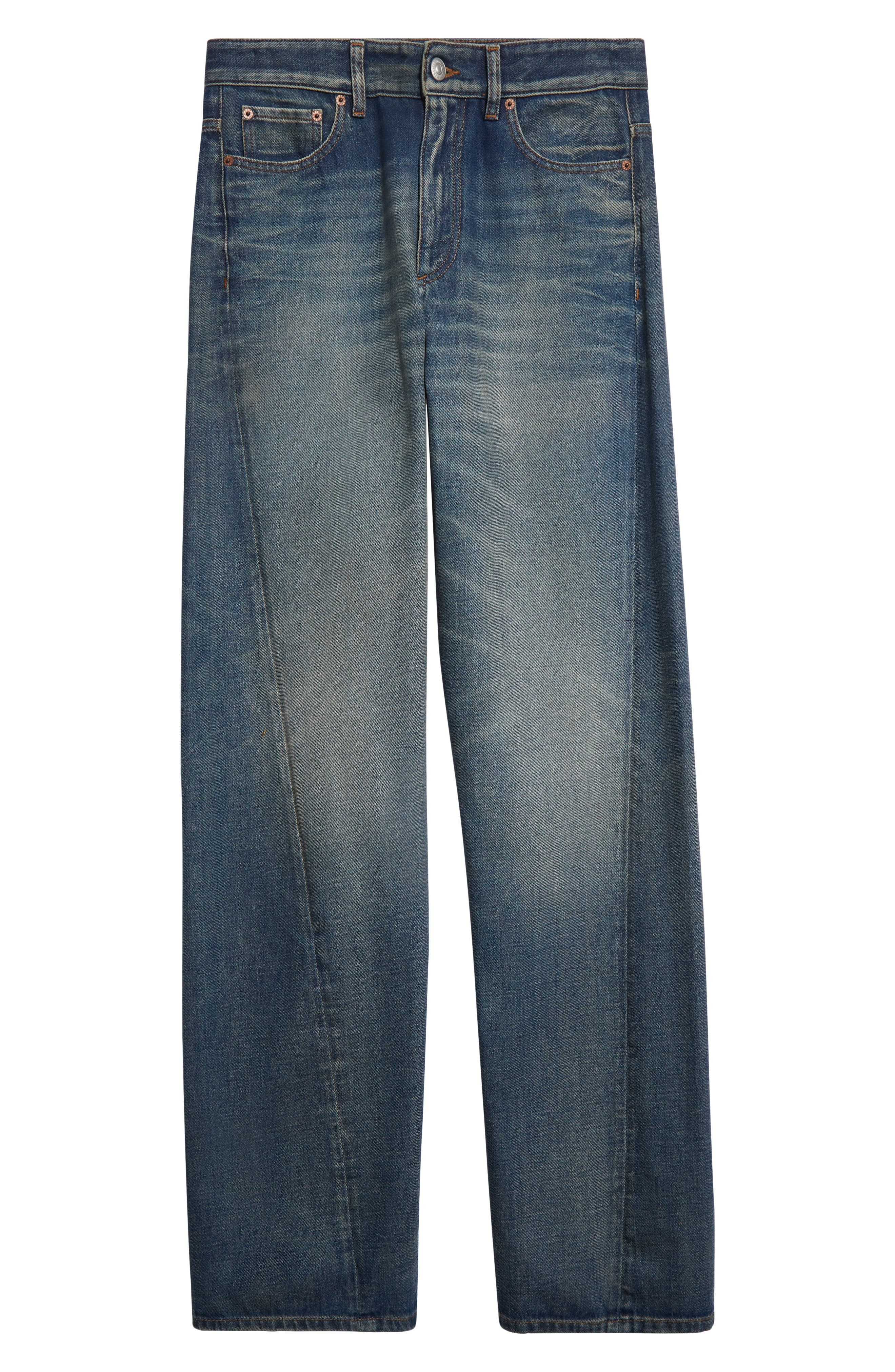 MM6 Maison Margiela Wide Leg Jeans in Medium Blue at Nordstrom - 6