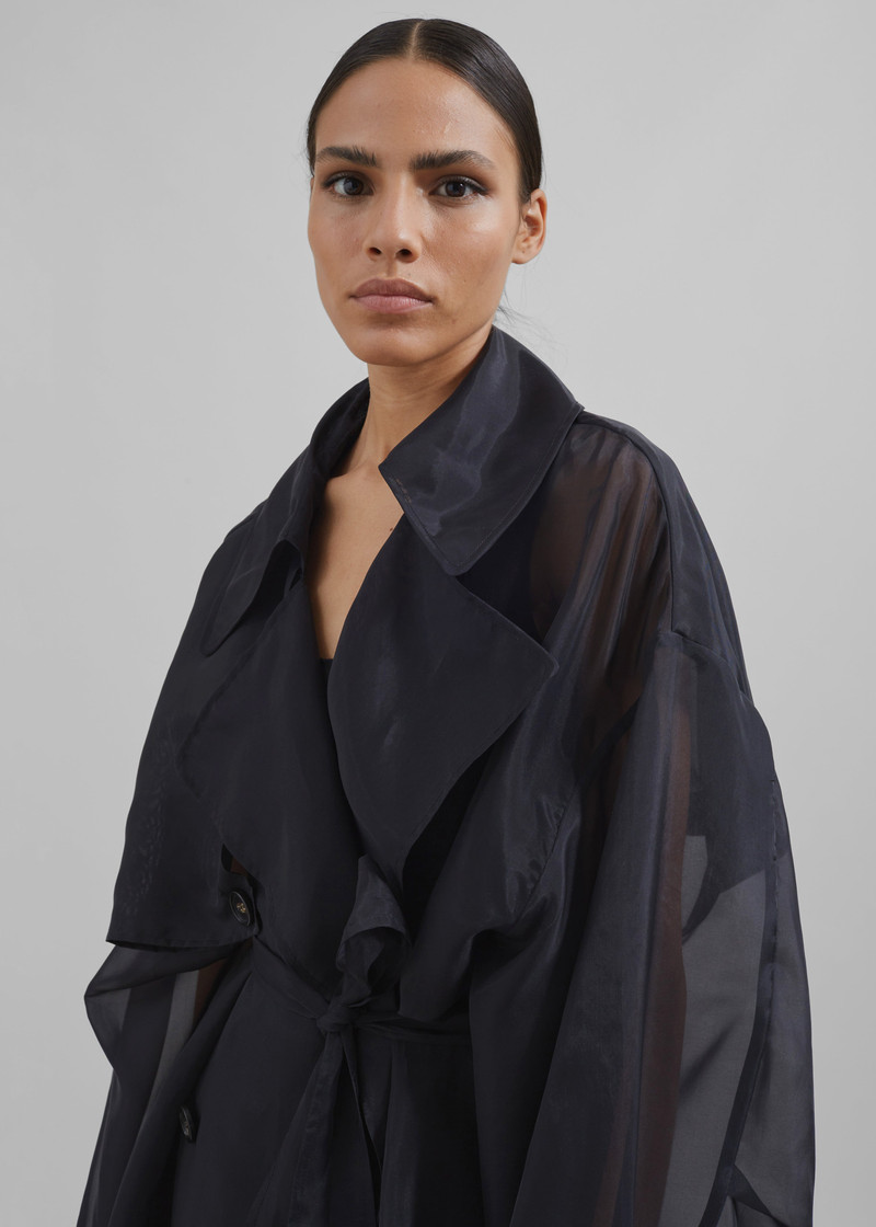 Mavis Oversized Sheer Trench - Black 9