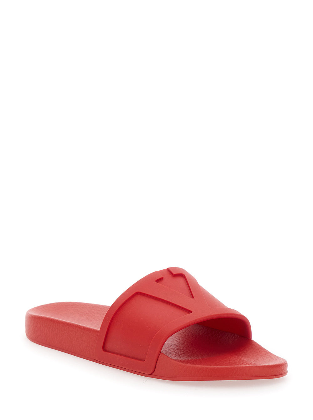 Valentino Garavani Men Red Sandals With Open Toe And Embossed Logo In Rubber Man - 2