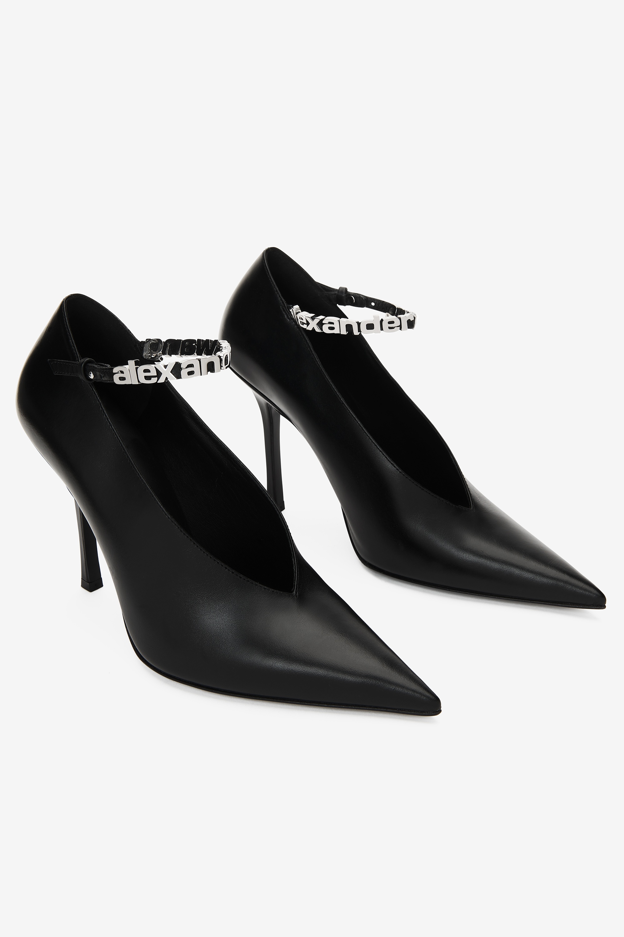 delphine ankle strap pump in leather - 2