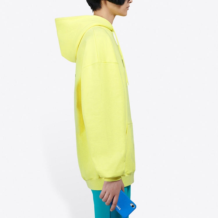 (WMNS) Balenciaga Crew Printing Hoodie Yellow 578135TIV757072 - 5