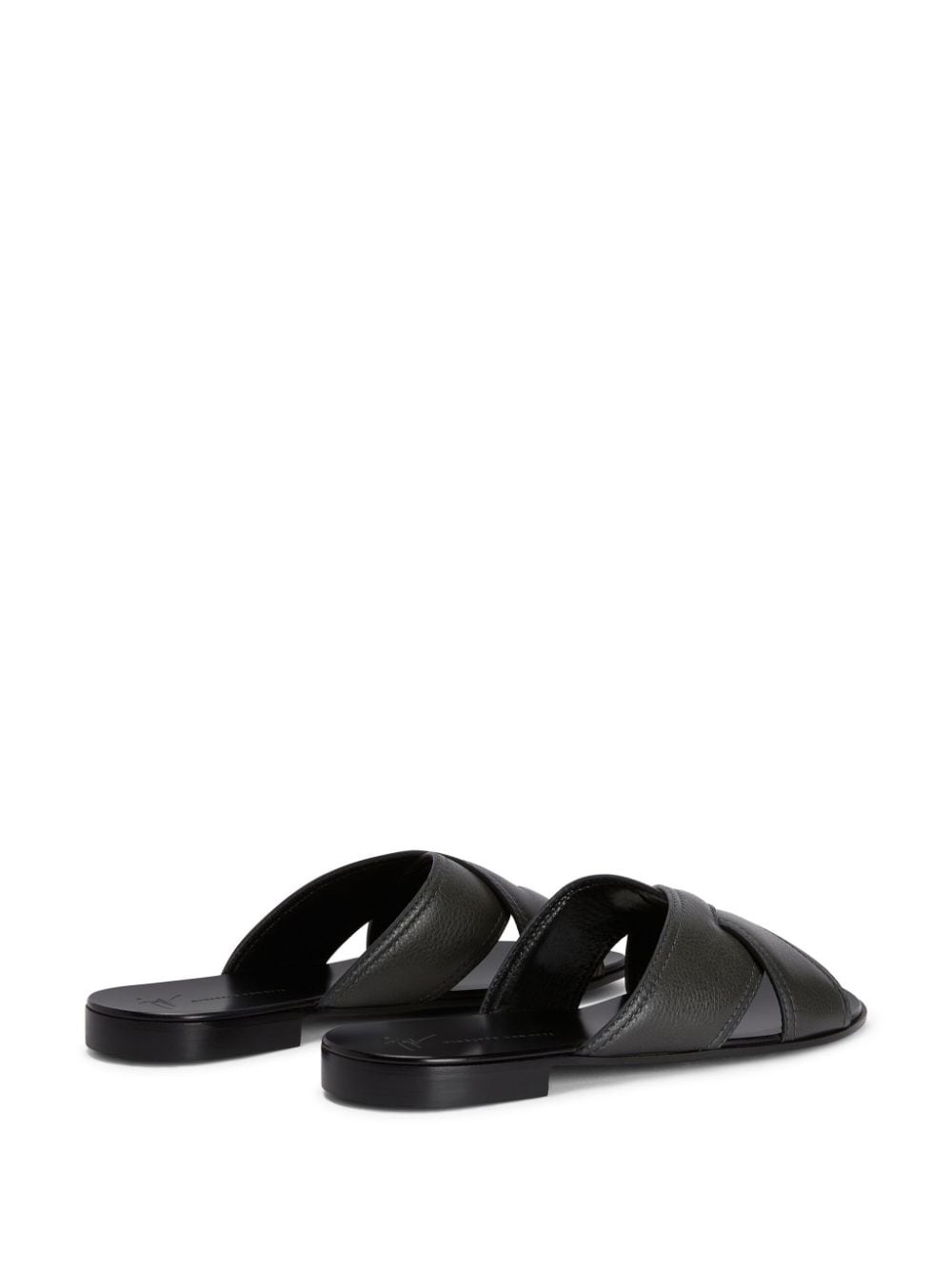 Flavio crossover-strap leather slides - 3