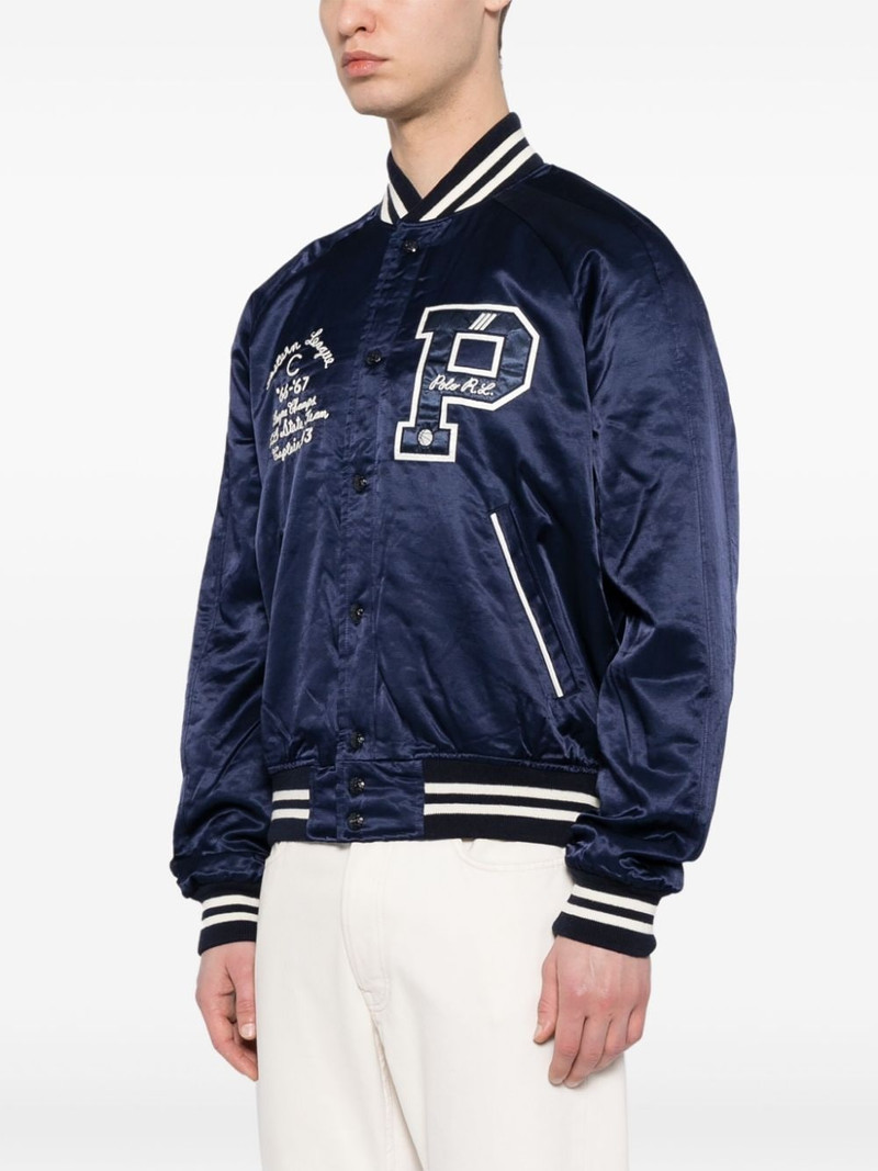 logo-appliquÃ© satin bomber jacket 3