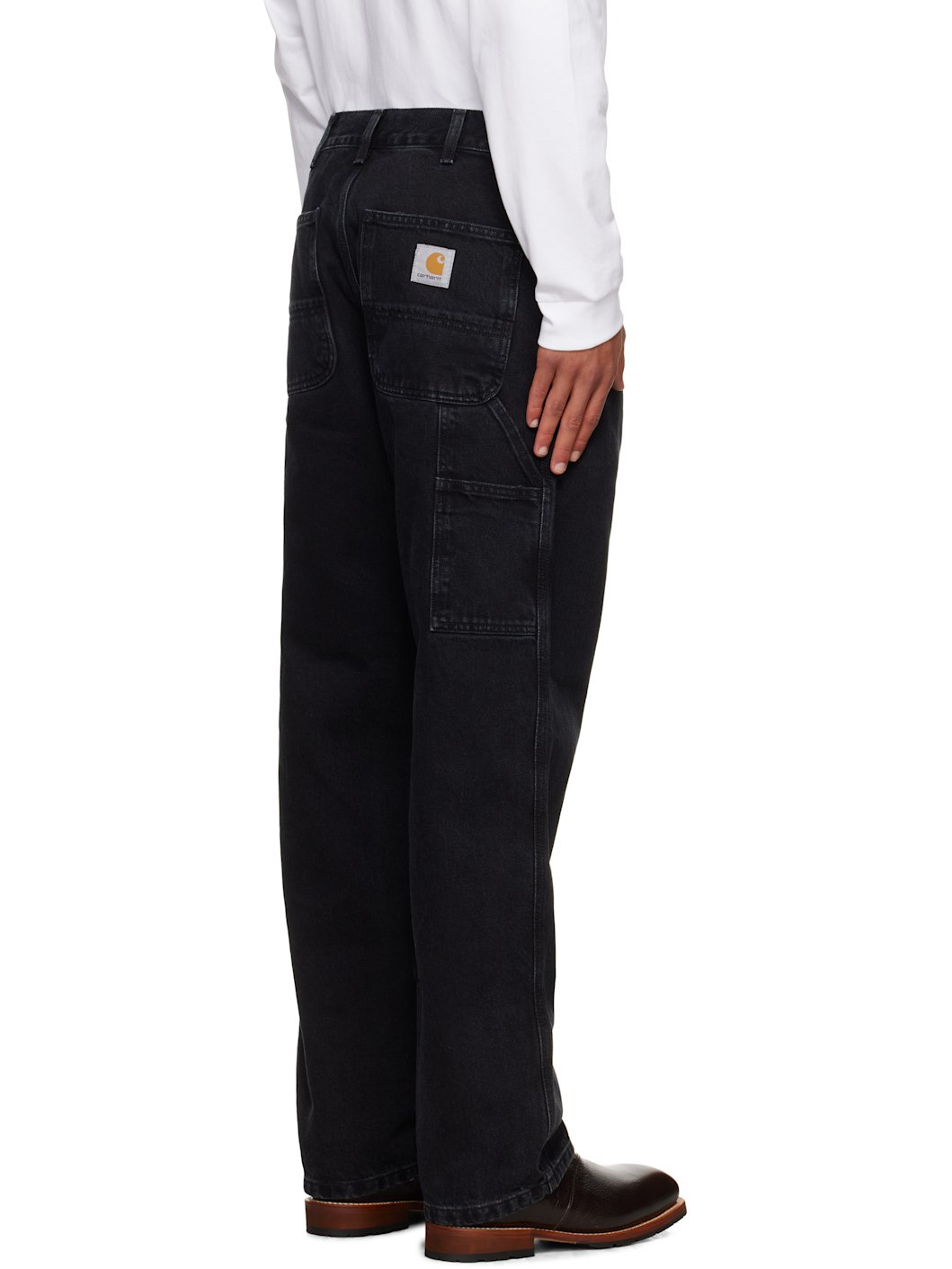 Black Single Knee Jeans - 3