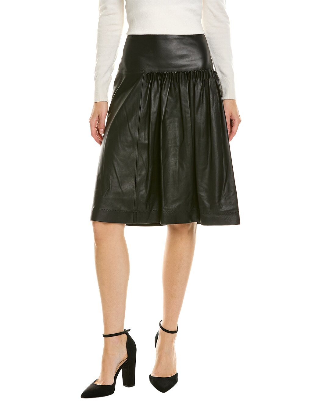 Ferragamo Leather Knee Length Skirt - 1