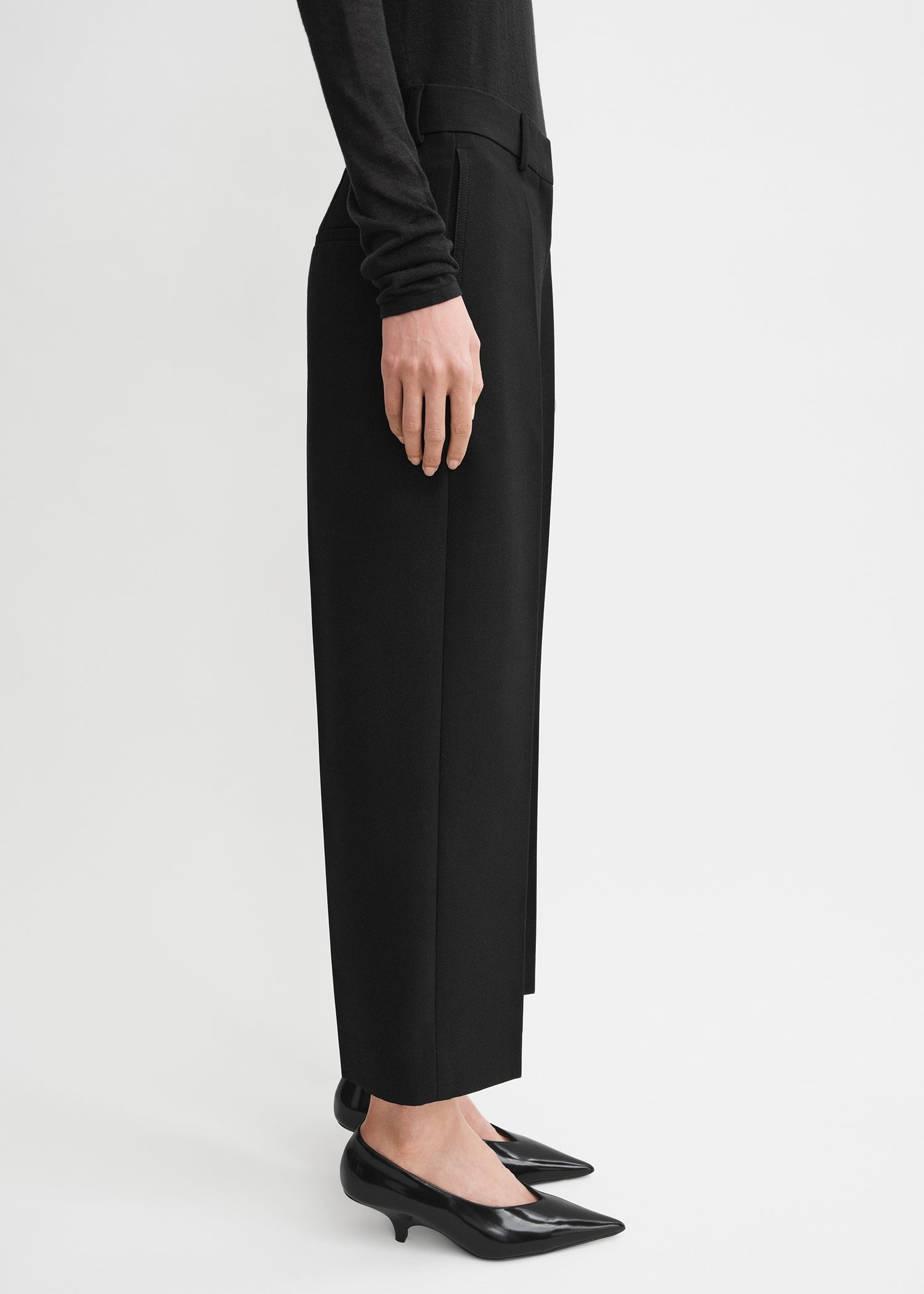 Straight cropped trousers black - 6
