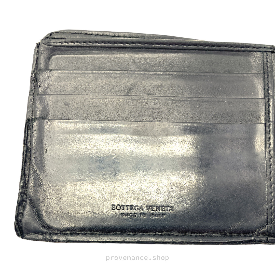 Bottega Veneta Bifold Wallet - Black Intrecciato Leather - 6