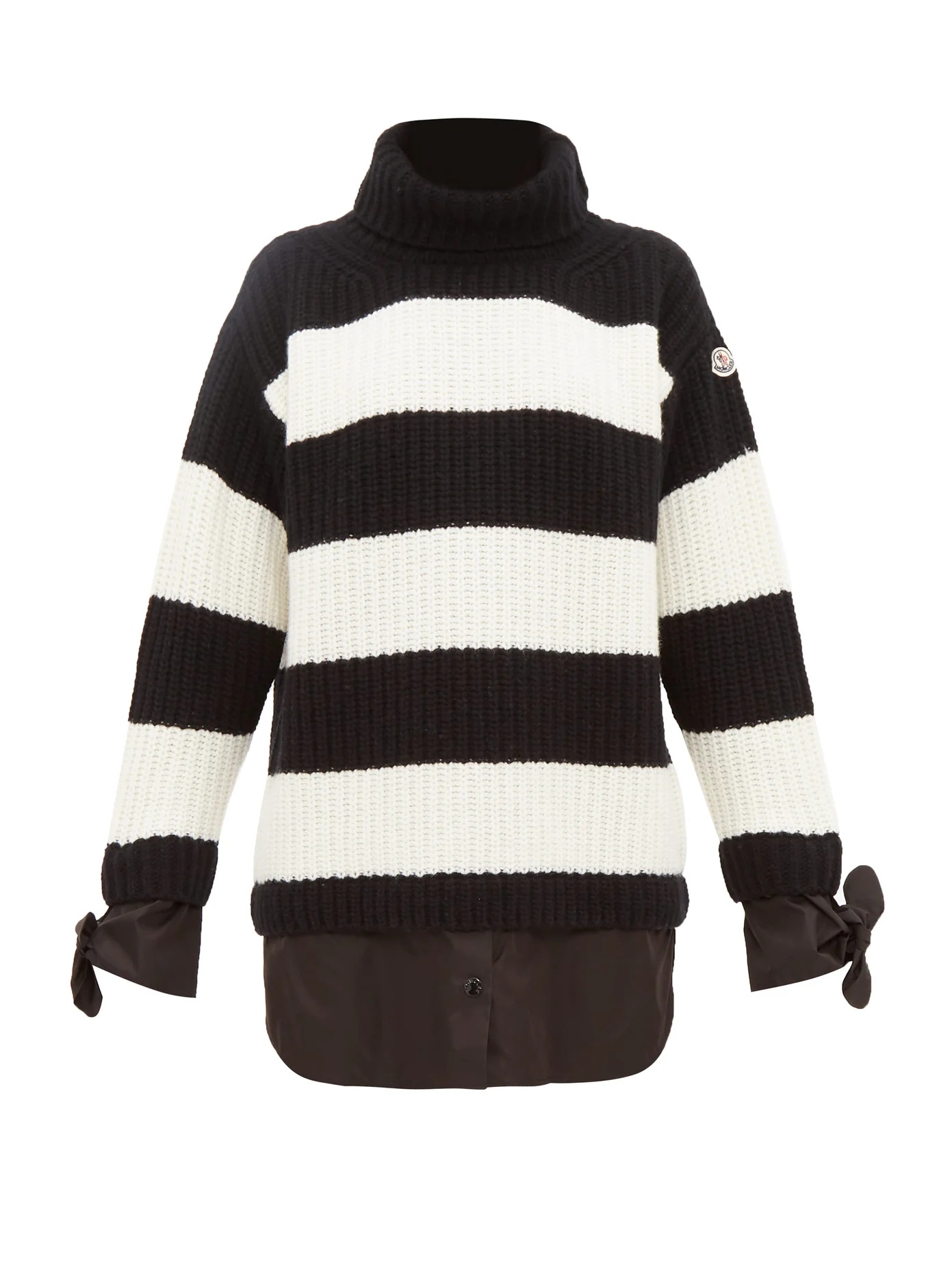 Layered-effect roll-neck virgin-wool sweater - 1