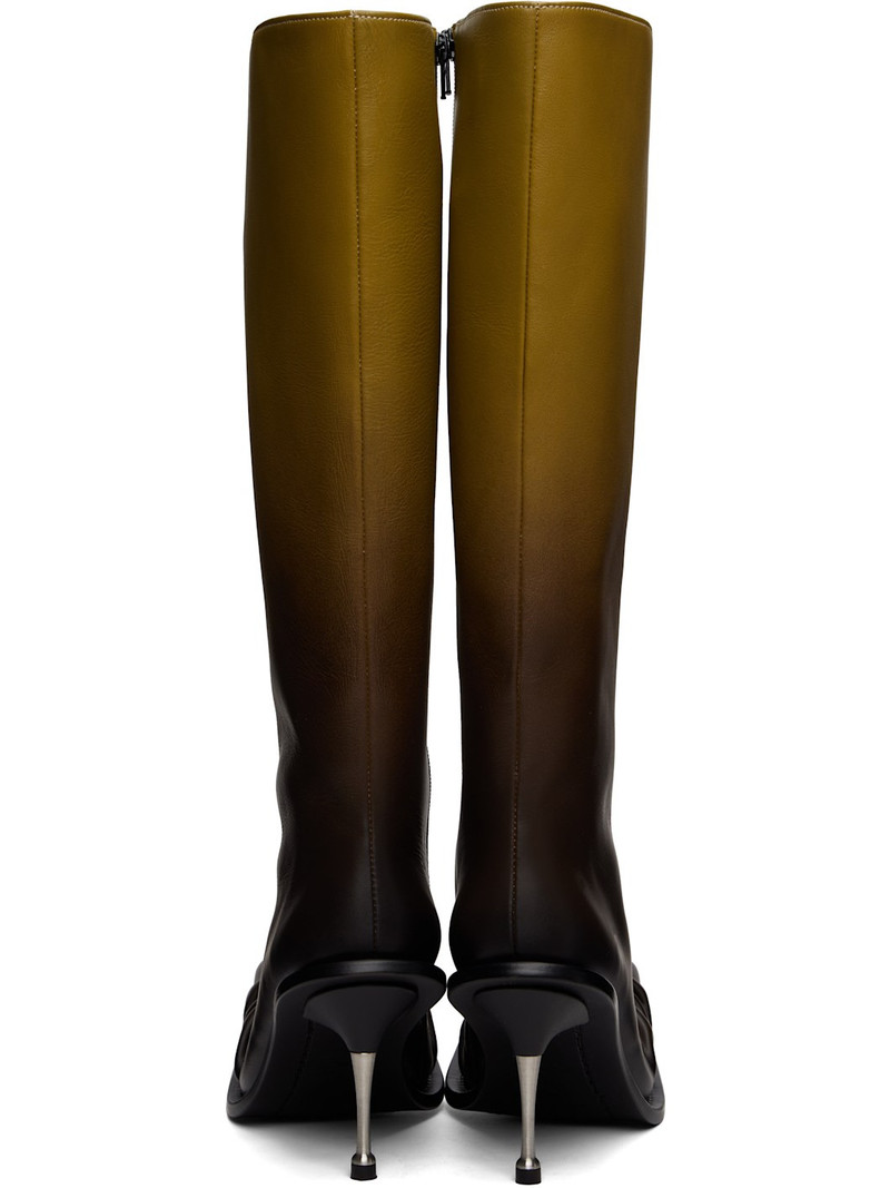 Brown Stiletto Heel Classic Square Toe Boots 2