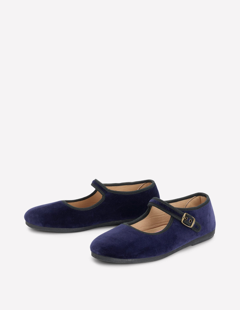 Flexi Mary Jane-Navy Velvet 3