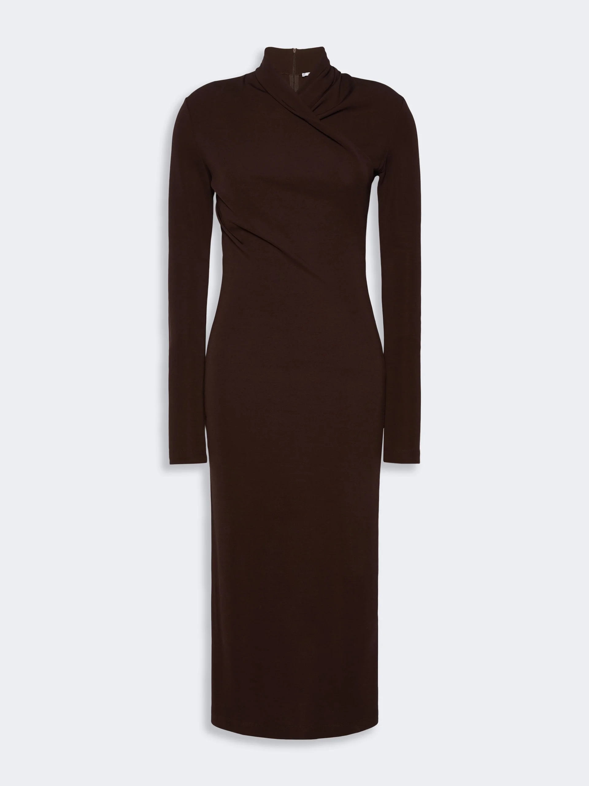 ESTREMO Slim fluid jersey dress - DARK BROWN - 1