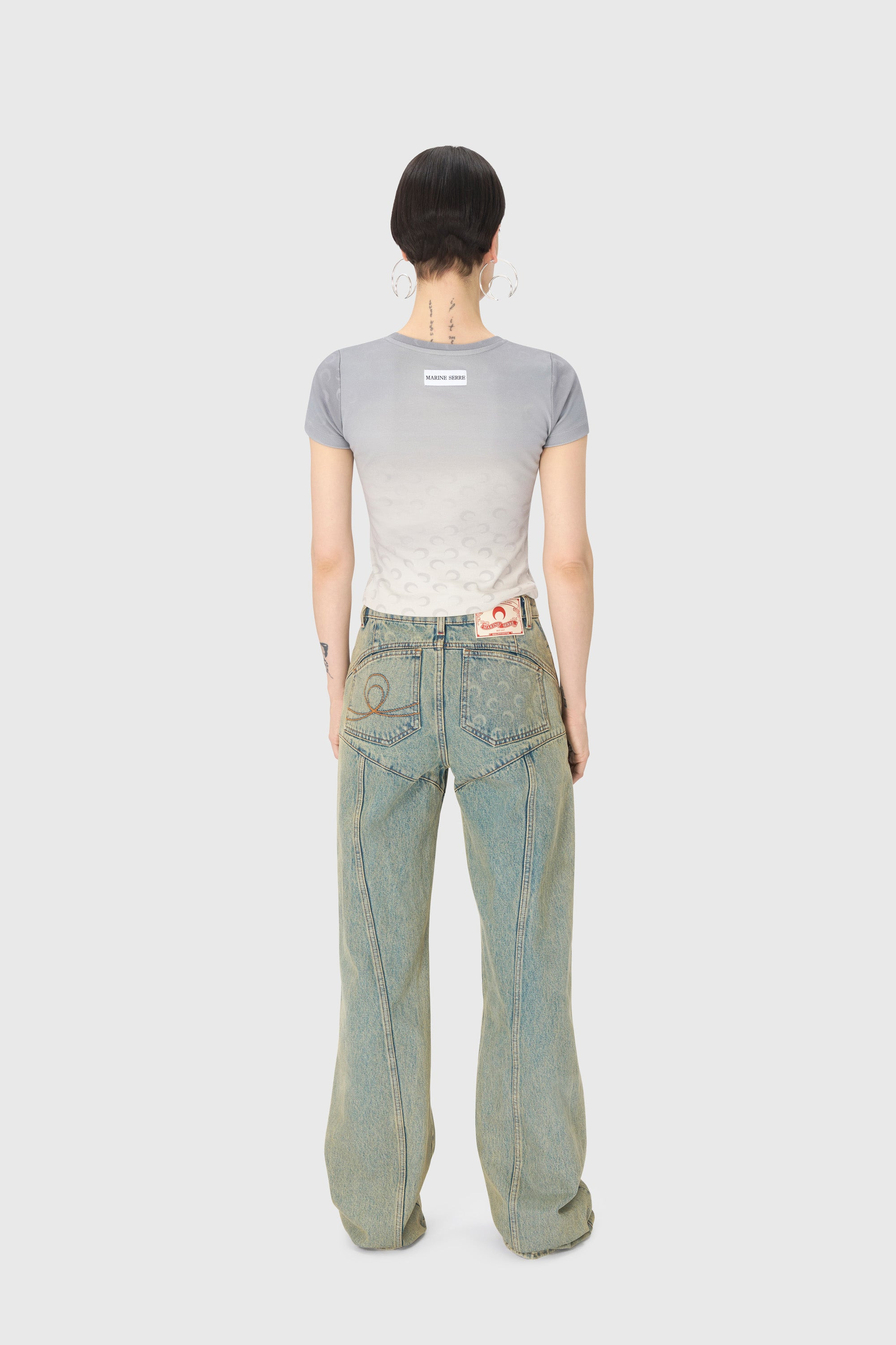 Moon Laser Denim Flare Jeans - 4