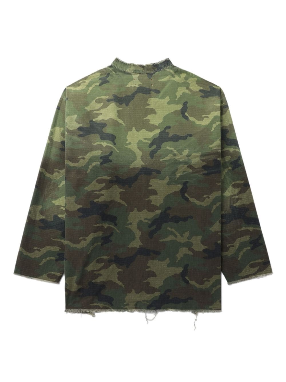 camouflage-print distressed-hem jacket - 6