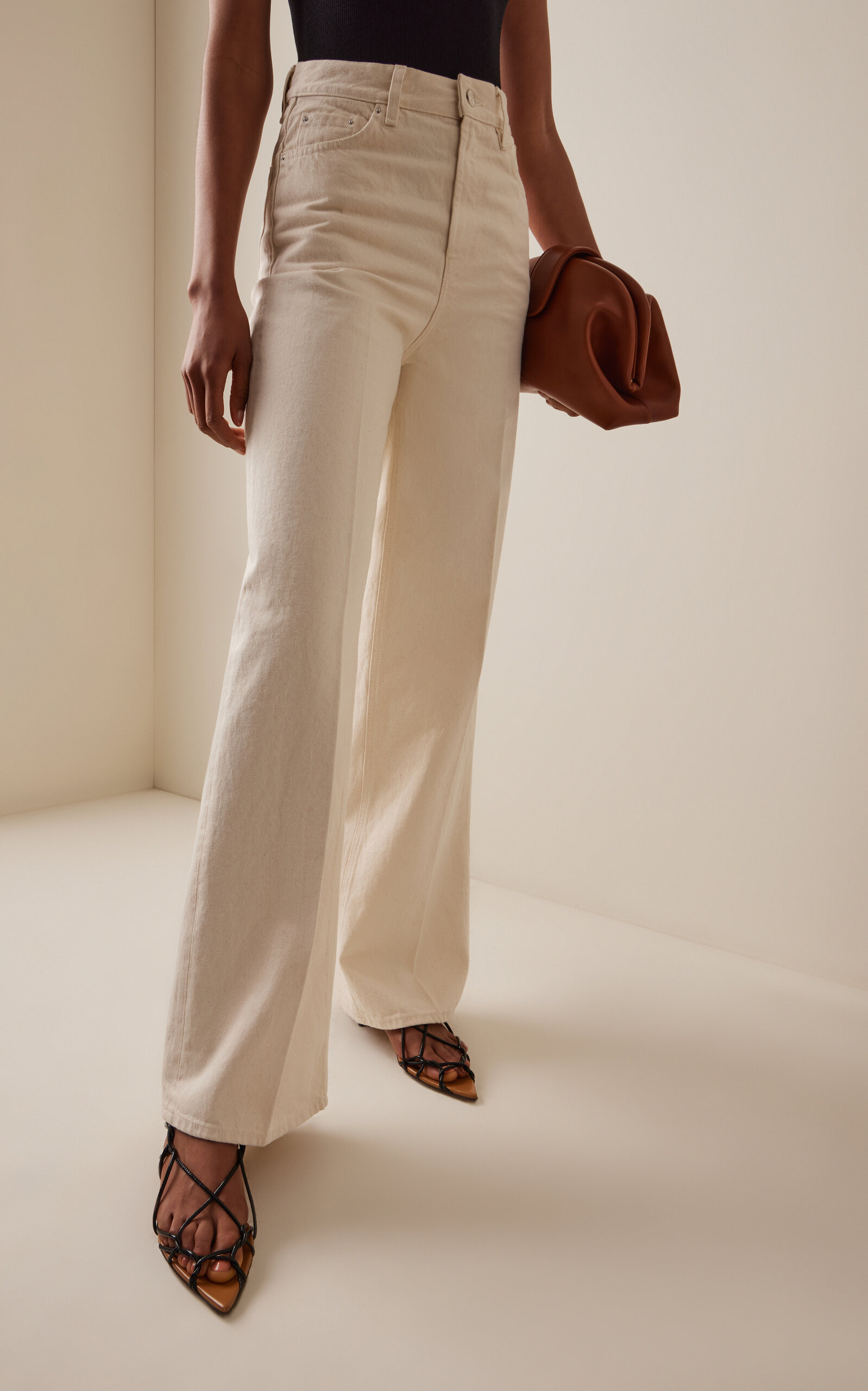 Wide-Leg Jeans ivory - 3