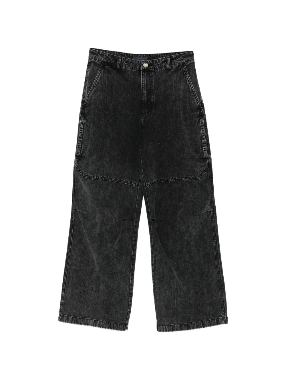washed denim panelled jeans - 1