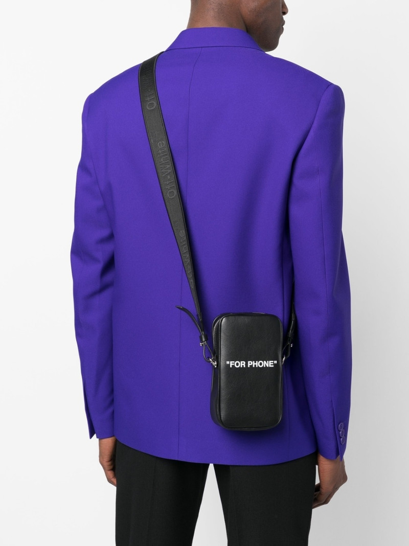 Off-White slogan-print messenger bag outlook