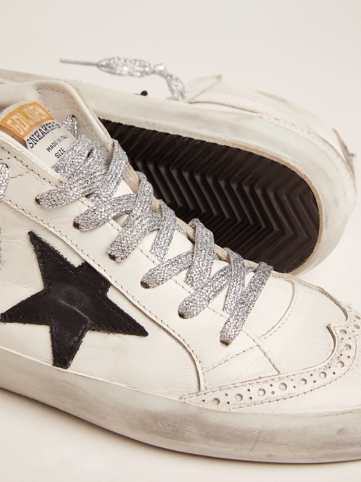 Golden Goose Mid-Star sneakers with laminated heel tab and