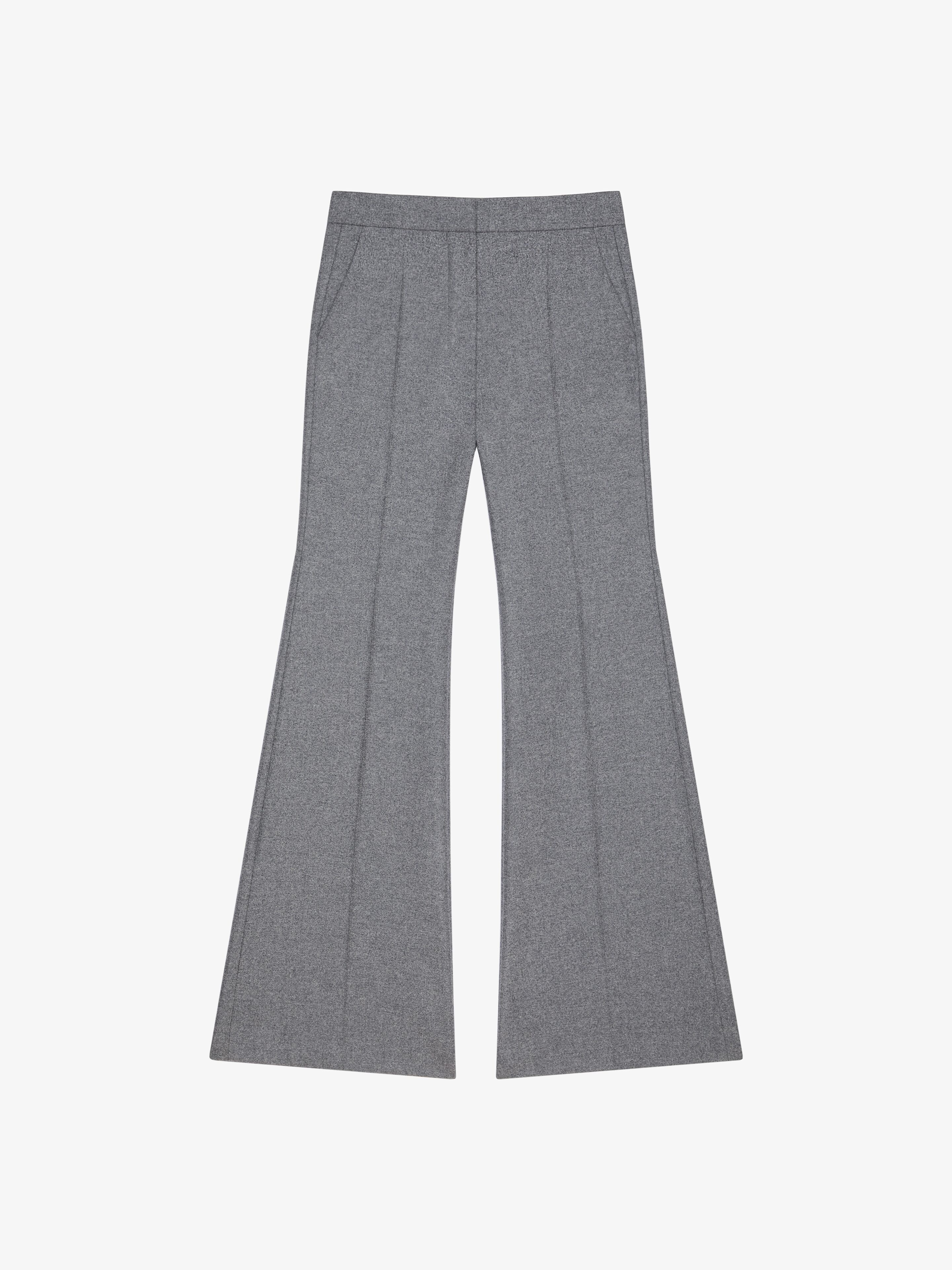 FLARE TAILORED PANTS IN WOOL FLANNEL - 1