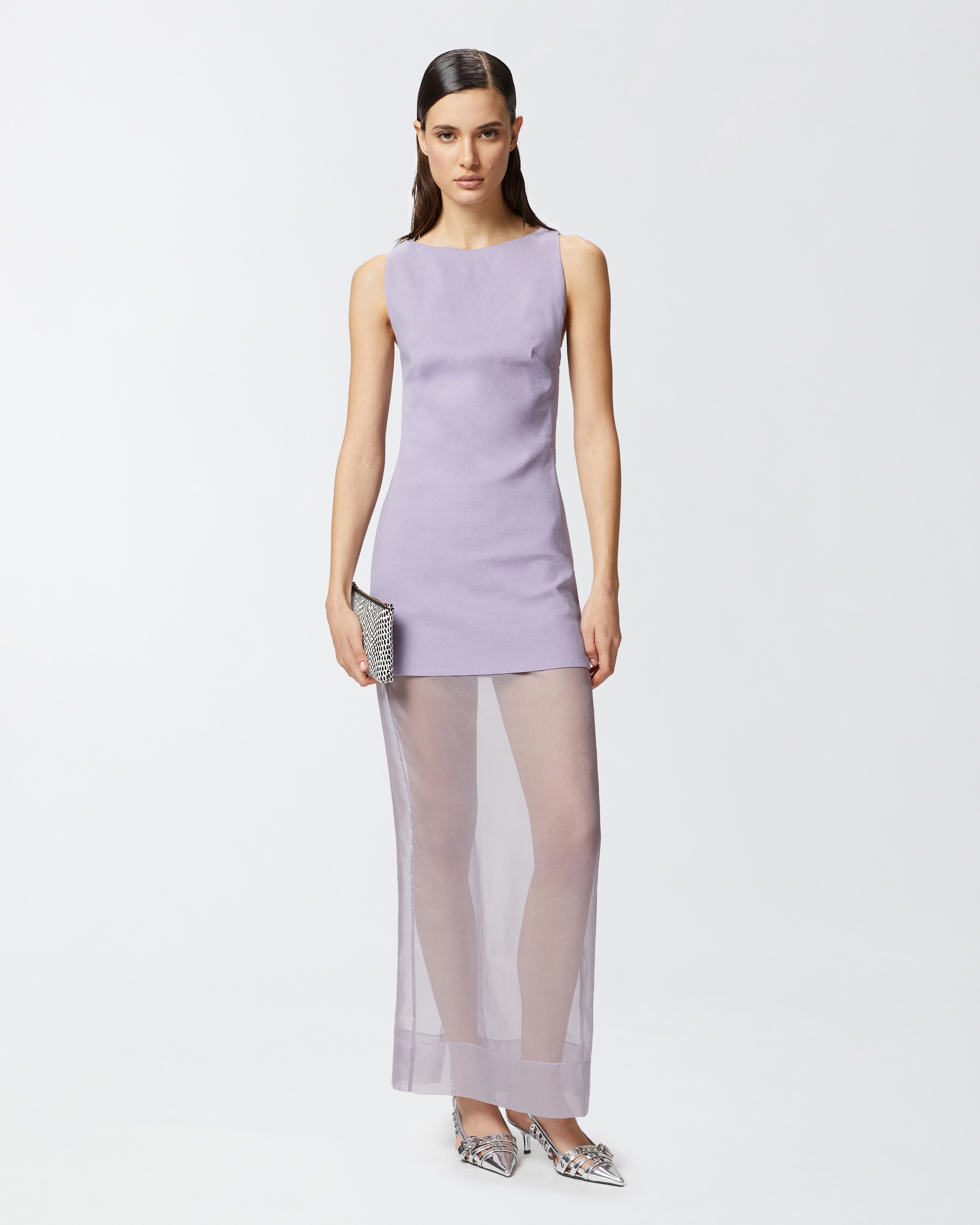 LONG FORMAL DRESS IN LINEN AND ORGANZA - 2