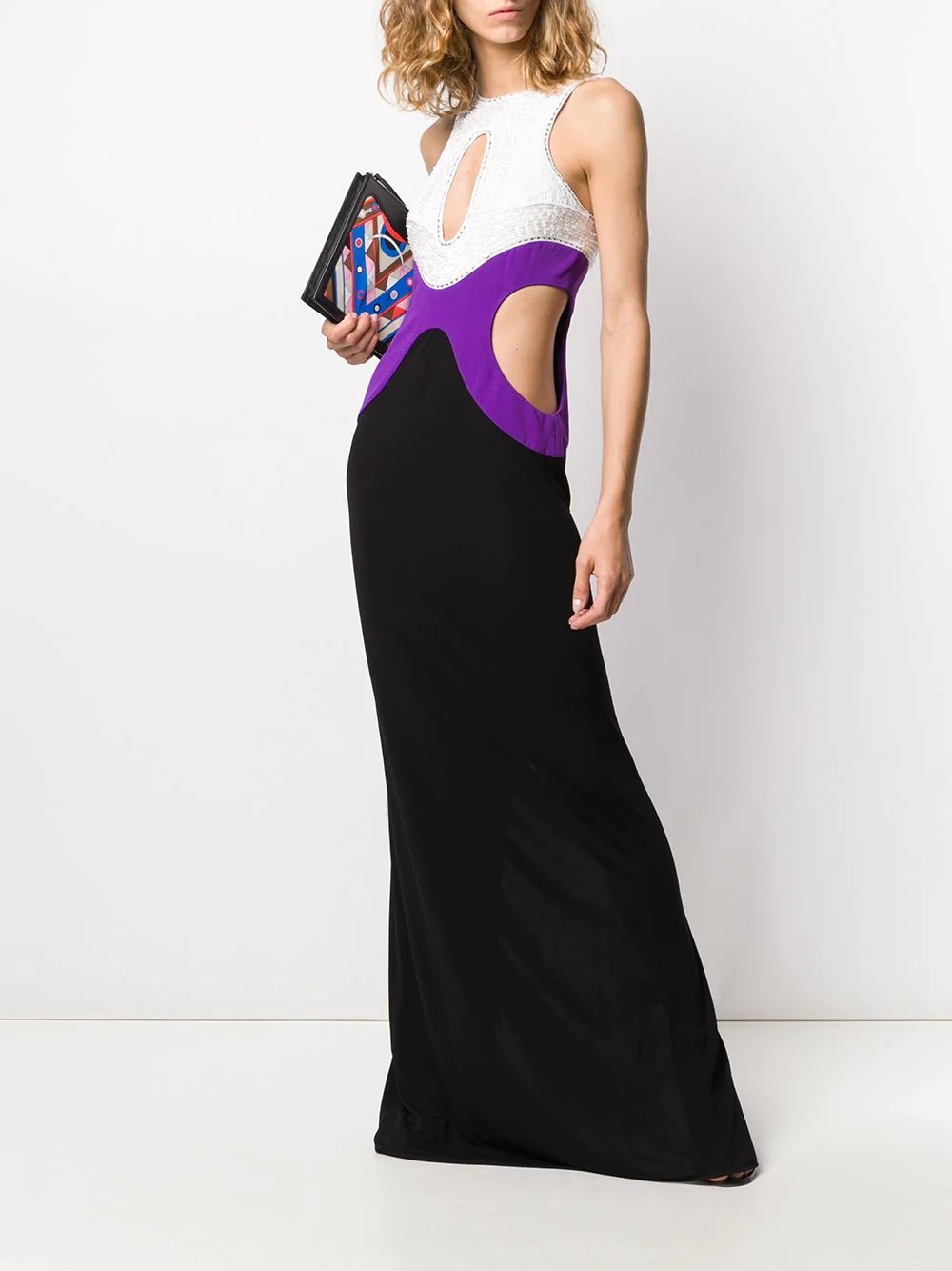 colour block evening gown - 2