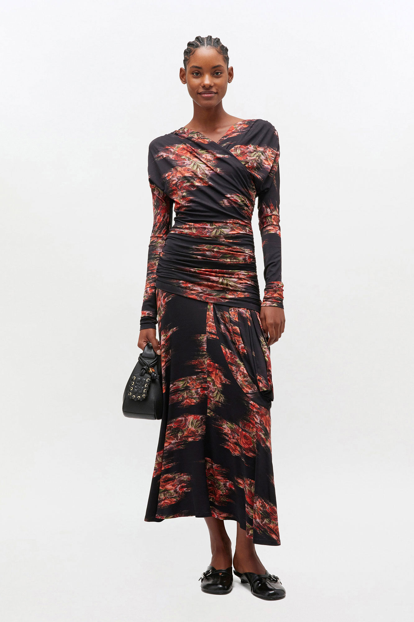 FLORAL RUCHED DRESS - 2