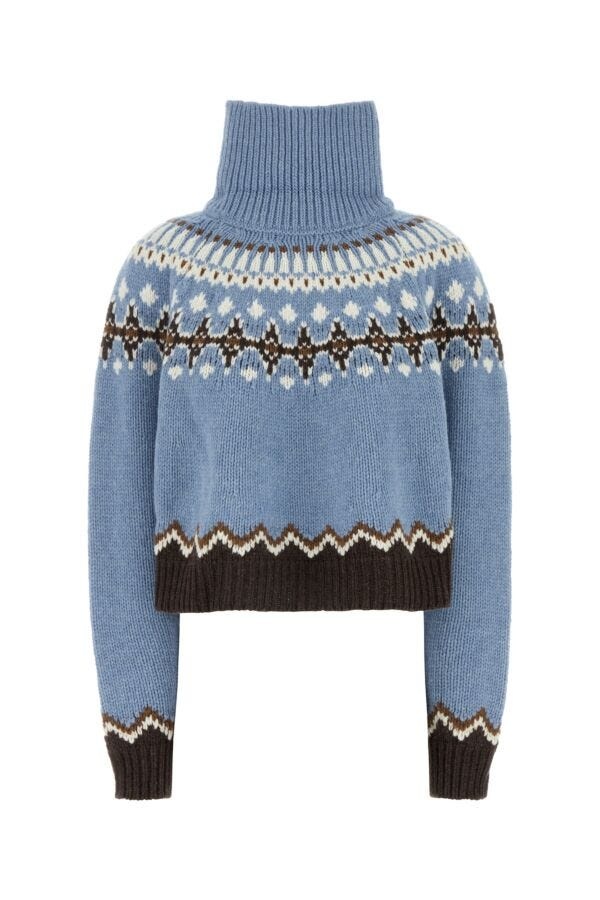 Embroidered wool oversize Sweet Winter sweater - 1