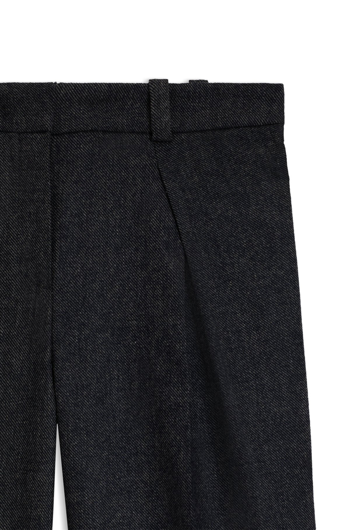STRAIGHT-LEG TROUSERS IN MELANGE STRETCH FLANNEL - 6