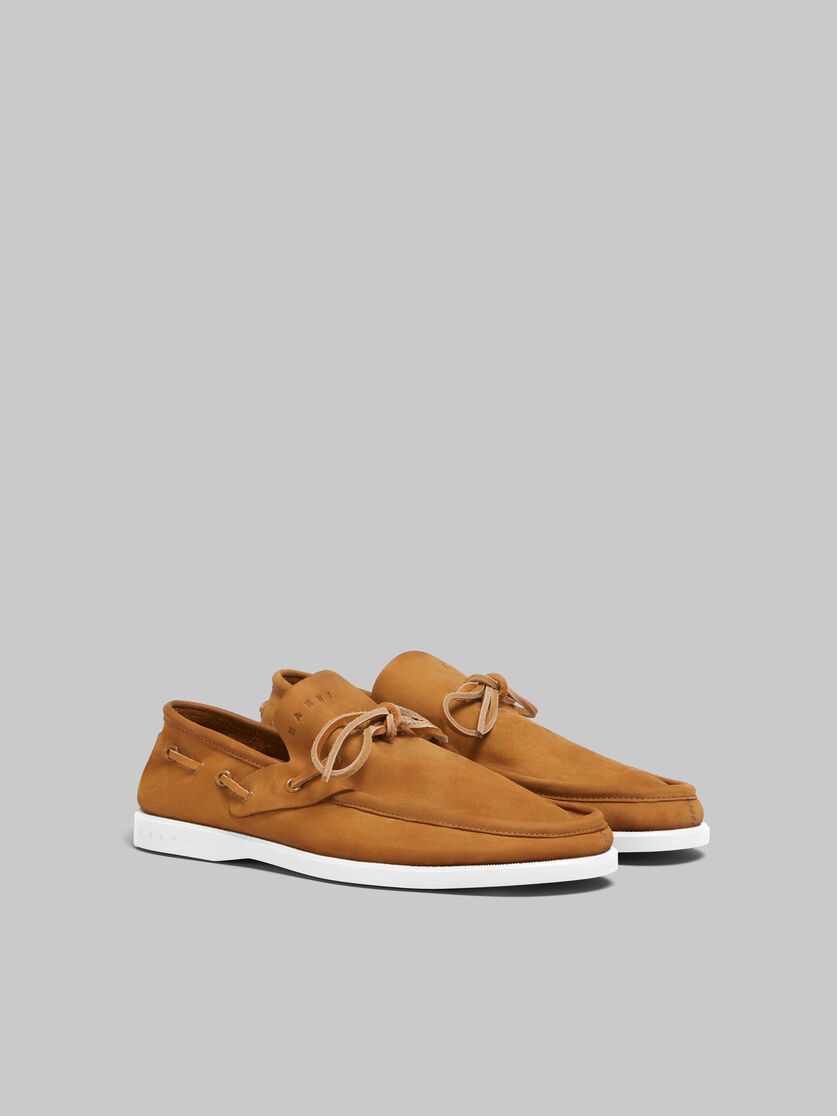 BROWN NUBUCK BOAT LOAFER - 2