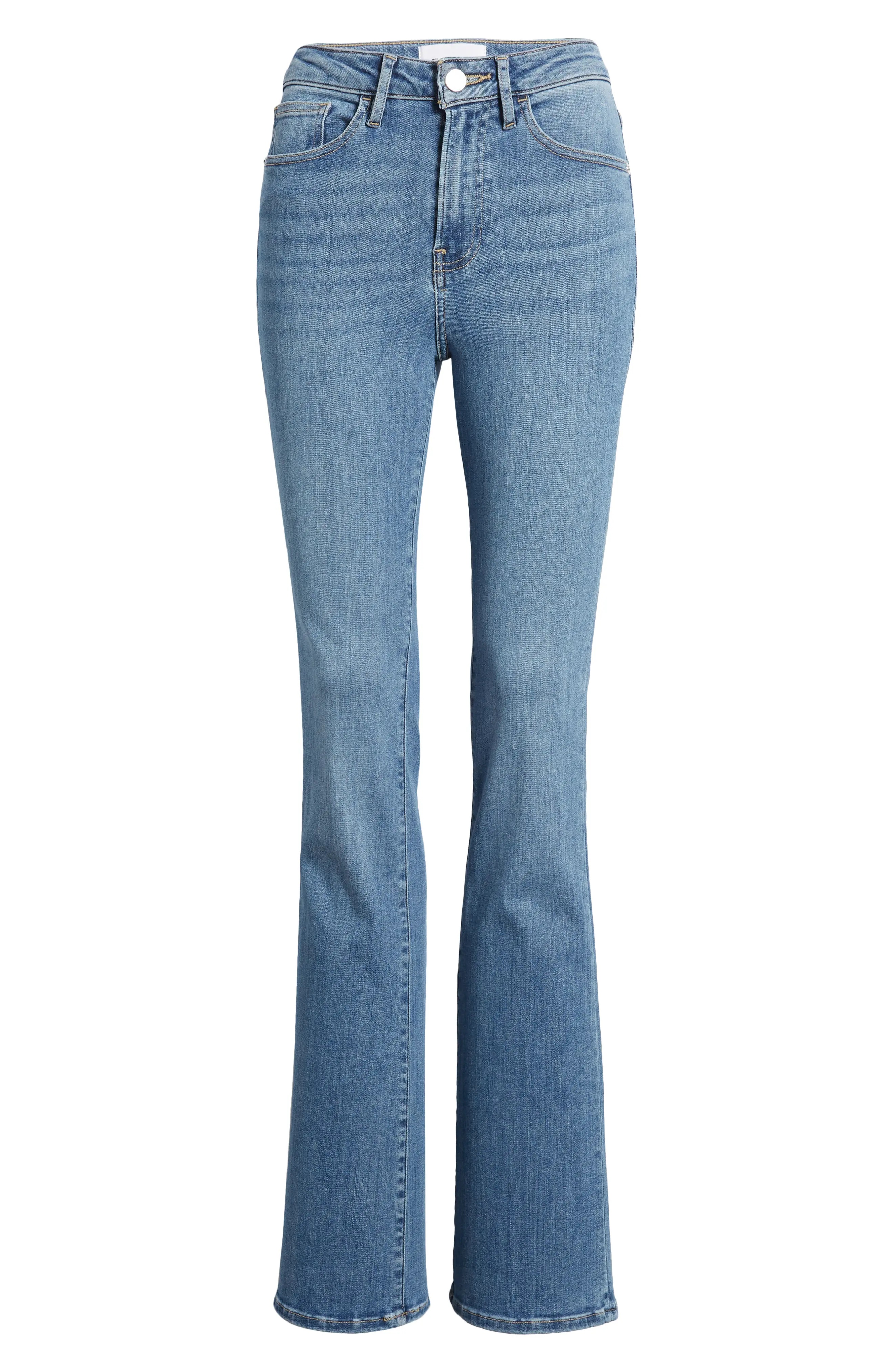 Super High Waist Mini Bootcut Jeans - 5